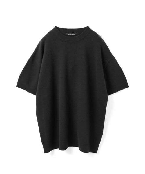 mizuiro ind / ミズイロインド ニット・セーター | mizuiro ind クルーネックワイドチュニック（ブラック(color99)）