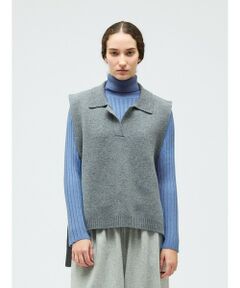 mizuiro ind スキッパーニットベスト