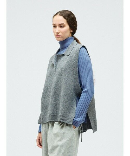 mizuiro ind / ミズイロインド ベスト | mizuiro ind スキッパーニットベスト | 詳細4