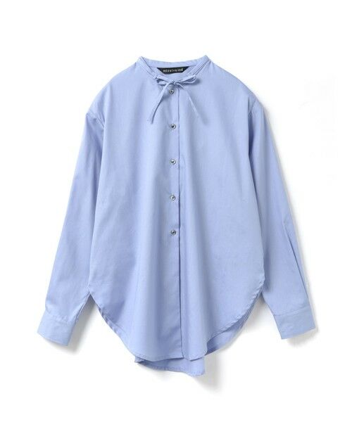 mizuiro ind / ミズイロインド シャツ・ブラウス | mizuiro ind リボンタイロングシャツ（ライトブルー(color30)）