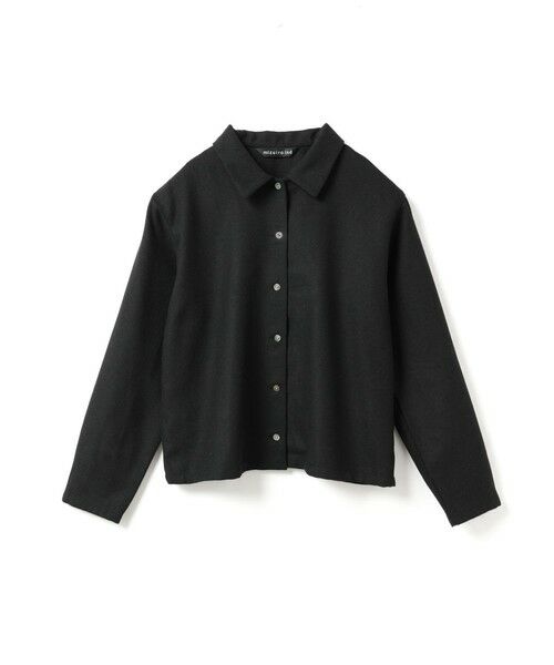 mizuiro ind / ミズイロインド シャツ・ブラウス | mizuiro ind ウールブレンドベーシックシャツ（ブラック(color99)）