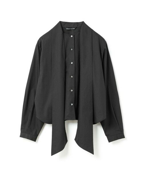 mizuiro ind / ミズイロインド シャツ・ブラウス | mizuiro ind ロングタイカラーシャツ（ブラック(color99)）