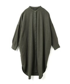 mizuiro ind / ミズイロインド ドレス | mizuiro ind ウールブレンドスタンドカラーシャツワンピース