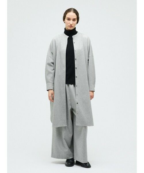 mizuiro ind / ミズイロインド ドレス | mizuiro ind ウールブレンドスタンドカラーシャツワンピース | 詳細12