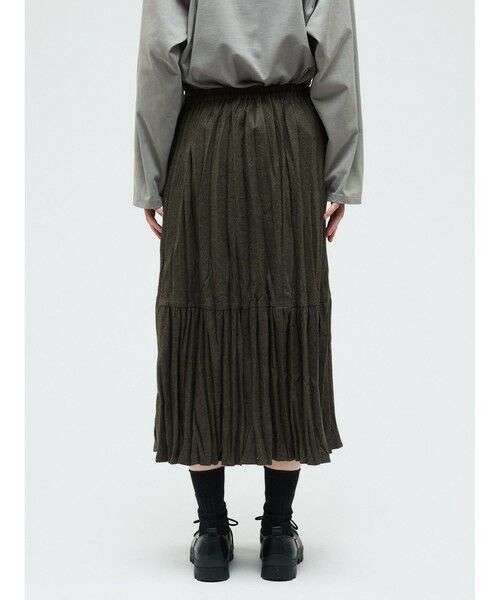 mizuiro ind / ミズイロインド ミニ・ひざ丈スカート | mizuiro ind ウールブレンドティアードワッシャースカート | 詳細10