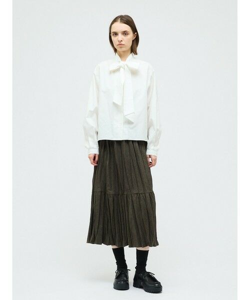 mizuiro ind / ミズイロインド ミニ・ひざ丈スカート | mizuiro ind ウールブレンドティアードワッシャースカート | 詳細12