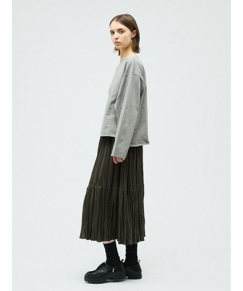 mizuiro ind / ミズイロインド ミニ・ひざ丈スカート | mizuiro ind ウールブレンドティアードワッシャースカート | 詳細4