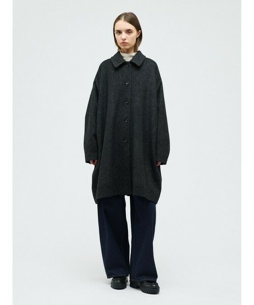 mizuiro ind / ミズイロインド その他アウター | mizuiro ind ウールブレンドワイドコート（チャコールグレー(color92)）