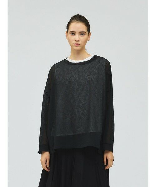 mizuiro ind / ミズイロインド カットソー | mizuiro ind ワッシャーボイルワイドプルオーバー（ブラック(color99)）