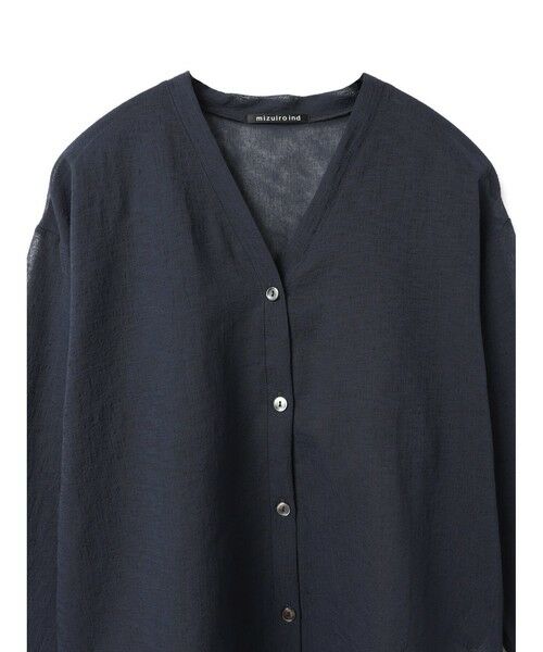 mizuiro ind / ミズイロインド カーディガン・ボレロ | mizuiro ind ワッシャーボイルVネックカーディガン | 詳細10