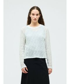 mizuiro ind / ミズイロインド カットソー | mizuiro ind レースクルーネックTシャツ