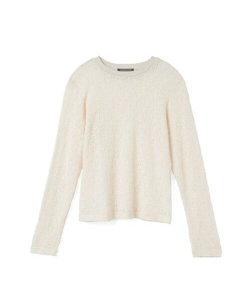 mizuiro ind / ミズイロインド カットソー | mizuiro ind レースクルーネックTシャツ（アイボリー(color12)）