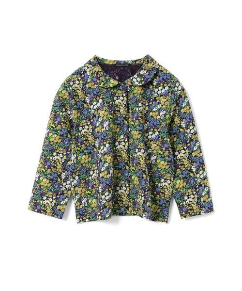 mizuiro ind / ミズイロインド カーディガン・ボレロ | mizuiro ind フラワープリントラウンドカラーカーディガン（ネイビー(color77)）