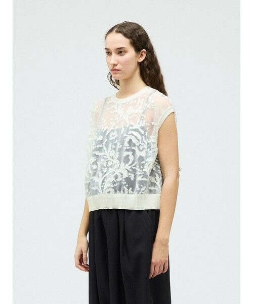 mizuiro ind / ミズイロインド ベスト | mizuiro ind メッシュ刺繍ショートベスト | 詳細9