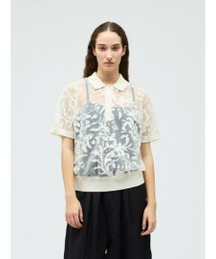 mizuiro ind / ミズイロインド カットソー | mizuiro ind メッシュ刺繍ポロプルオーバー