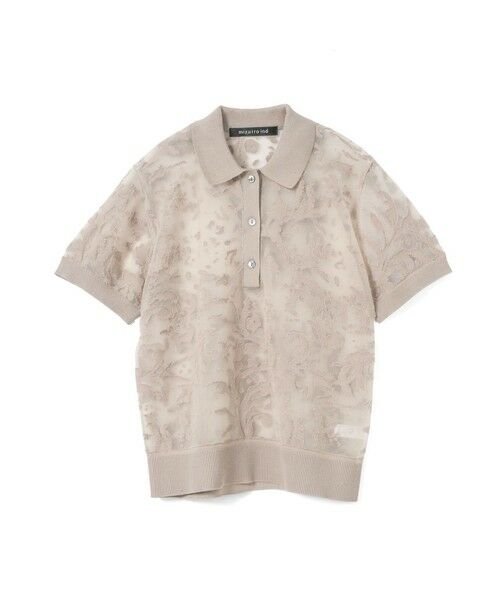 mizuiro ind / ミズイロインド カットソー | mizuiro ind メッシュ刺繍ポロプルオーバー（ベージュ(color20)）