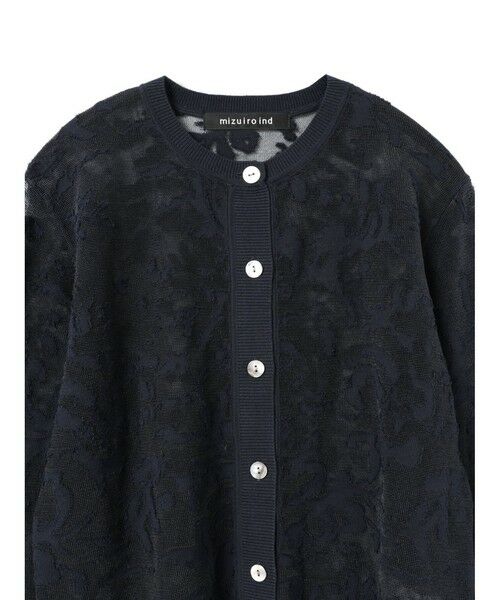 mizuiro ind / ミズイロインド カーディガン・ボレロ | mizuiro ind メッシュ刺繍クルーカーディガン | 詳細2