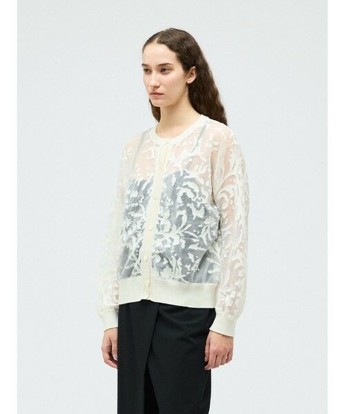 mizuiro ind / ミズイロインド カーディガン・ボレロ | mizuiro ind メッシュ刺繍クルーカーディガン | 詳細10