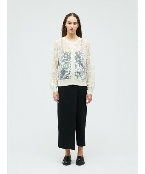 mizuiro ind / ミズイロインド カーディガン・ボレロ | mizuiro ind メッシュ刺繍クルーカーディガン | 詳細13