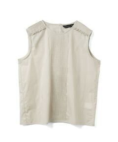 mizuiro ind / ミズイロインド シャツ・ブラウス | mizuiro ind ピンタック＆レースノースリーブプルオーバー