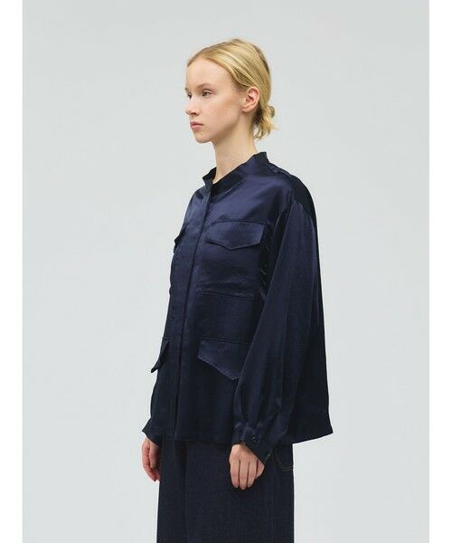 mizuiro ind / ミズイロインド シャツ・ブラウス | mizuiro ind サテンワークシャツ | 詳細3