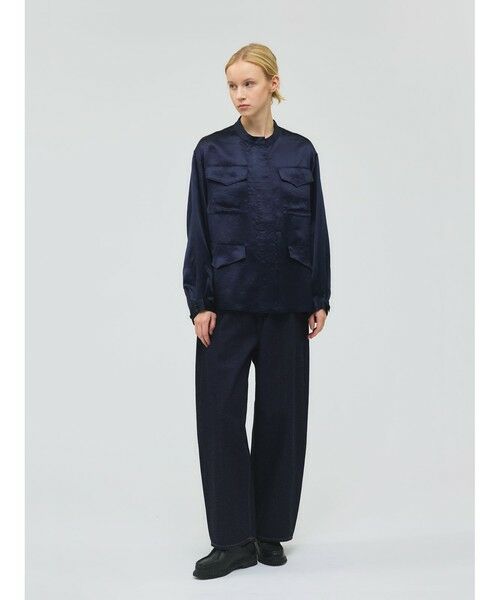 mizuiro ind / ミズイロインド シャツ・ブラウス | mizuiro ind サテンワークシャツ | 詳細6