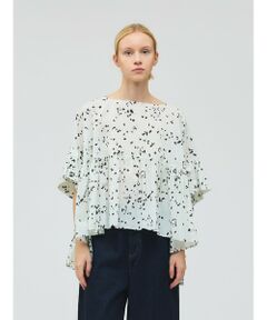 mizuiro ind プリントワイドギャザープルオーバー