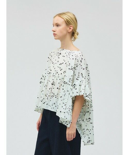 mizuiro ind / ミズイロインド シャツ・ブラウス | mizuiro ind プリントワイドギャザープルオーバー | 詳細9