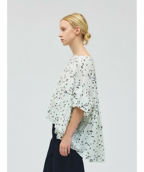 mizuiro ind / ミズイロインド シャツ・ブラウス | mizuiro ind プリントワイドギャザープルオーバー | 詳細10