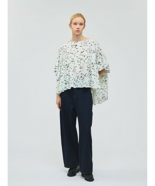 mizuiro ind / ミズイロインド シャツ・ブラウス | mizuiro ind プリントワイドギャザープルオーバー | 詳細13