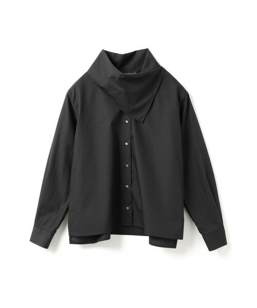 mizuiro ind / ミズイロインド シャツ・ブラウス | mizuiro ind スカーフカラーシャツ（ブラック(color99)）