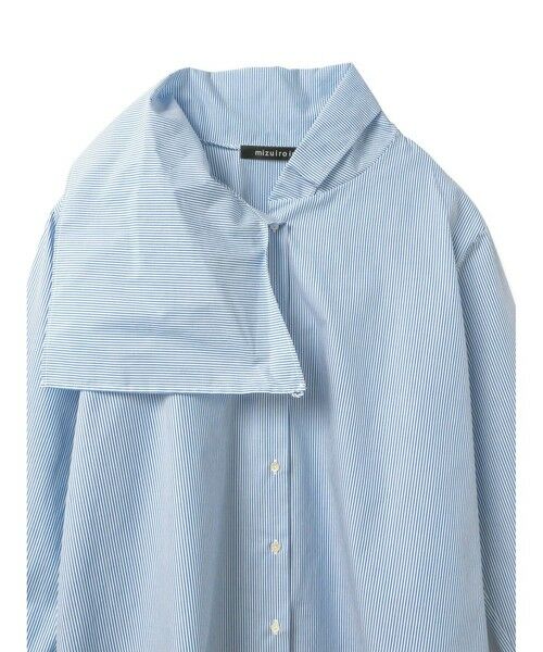 mizuiro ind / ミズイロインド シャツ・ブラウス | mizuiro ind ストライプスカーフカラーシャツ | 詳細11