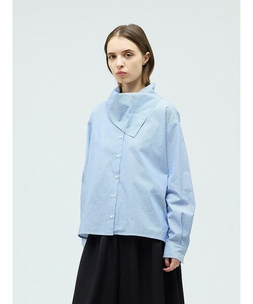 mizuiro ind / ミズイロインド シャツ・ブラウス | mizuiro ind ストライプスカーフカラーシャツ | 詳細3