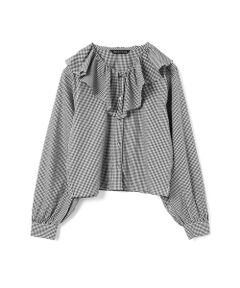 mizuiro ind / ミズイロインド シャツ・ブラウス | mizuiro ind チェックフリルギャザーカラーシャツ