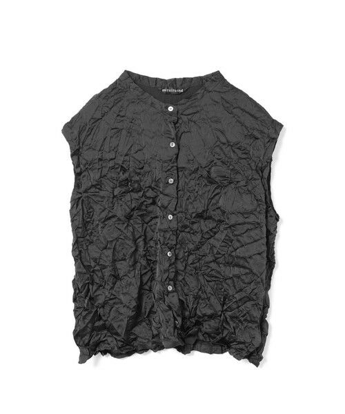 mizuiro ind / ミズイロインド シャツ・ブラウス | mizuiro ind ワッシャーノースリーブシャツ（ブラック(color99)）
