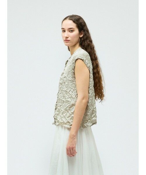 mizuiro ind / ミズイロインド シャツ・ブラウス | mizuiro ind ワッシャーノースリーブシャツ | 詳細13