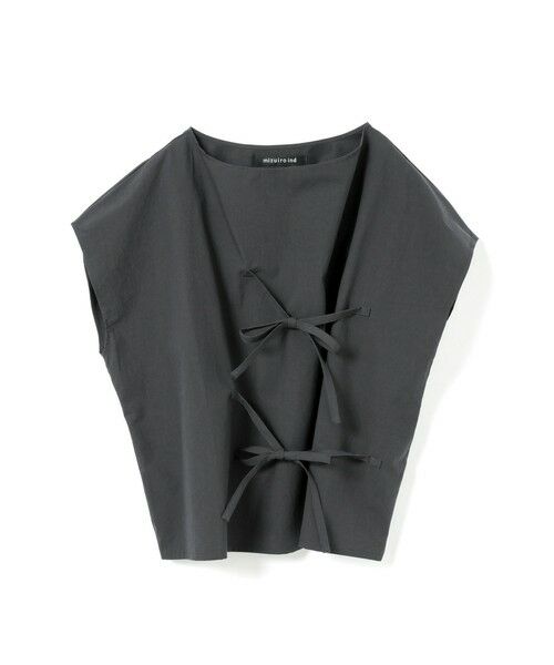 mizuiro ind / ミズイロインド カットソー | mizuiro ind リボンプルオーバー（ネイビー(color77)）