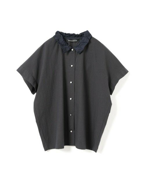 mizuiro ind / ミズイロインド シャツ・ブラウス | mizuiro ind ワッシャーカラーワイドシャツ（ネイビー(color77)）