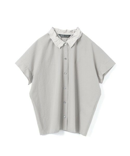 mizuiro ind / ミズイロインド シャツ・ブラウス | mizuiro ind ワッシャーカラーワイドシャツ（グレーA(color91A)）