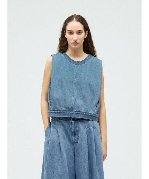 mizuiro ind / ミズイロインド ベスト | mizuiro ind デニムベスト(BLEACH)（ブリーチ(color30)）