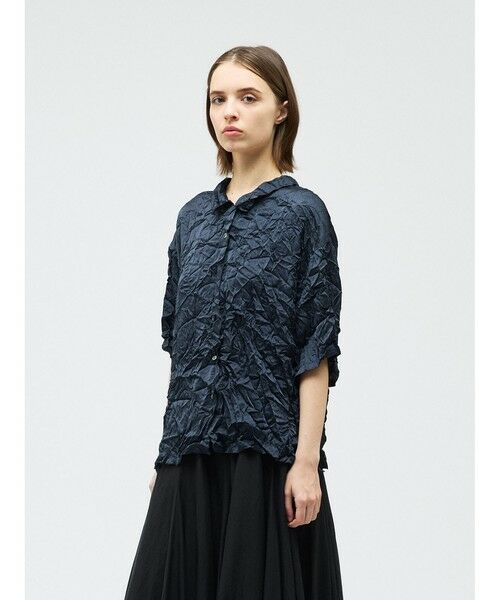 mizuiro ind / ミズイロインド シャツ・ブラウス | mizuiro ind ワッシャーハーフスリーブシャツ | 詳細3