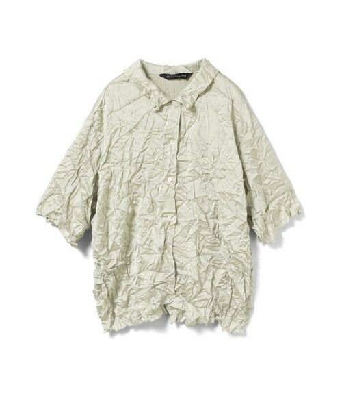 mizuiro ind / ミズイロインド シャツ・ブラウス | mizuiro ind ワッシャーハーフスリーブシャツ（ライトベージュ(color19)）
