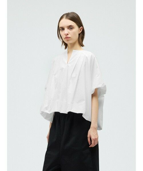mizuiro ind / ミズイロインド シャツ・ブラウス | mizuiro ind バルーンノーカラーシャツ | 詳細10