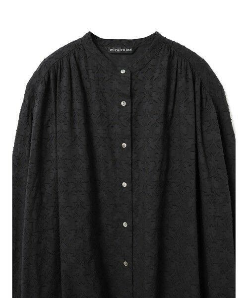 mizuiro ind / ミズイロインド ロング・マキシ丈ワンピース | mizuiro ind ジャカードギャザーショルダーワンピース | 詳細3