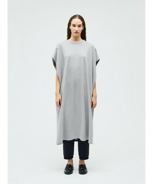 mizuiro ind / ミズイロインド ロング・マキシ丈ワンピース | mizuiro ind ドライフレンチテリーノースリーブロングワンピース（グレー(color91)）