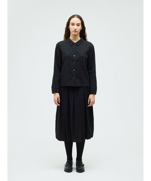 mizuiro ind / ミズイロインド ミニ・ひざ丈スカート | mizuiro ind ジャカードバルーンスカート（ブラック(color99)）