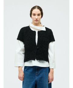 mizuiro ind / ミズイロインド カーディガン・ボレロ | mizuiro ind ヘアリーヤーンフレンチスリーブカーディガン