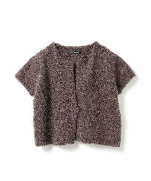 mizuiro ind / ミズイロインド カーディガン・ボレロ | mizuiro ind ヘアリーヤーンフレンチスリーブカーディガン（ブラウン(color44)）