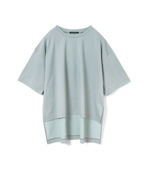 mizuiro ind / ミズイロインド カットソー | mizuiro ind サイドスリットワイドチュニックTシャツ（ブルーグレー(color31)）