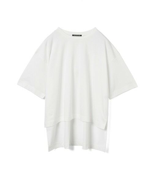 mizuiro ind / ミズイロインド カットソー | mizuiro ind サイドスリットワイドチュニックTシャツ（オフホワイト(color11)）